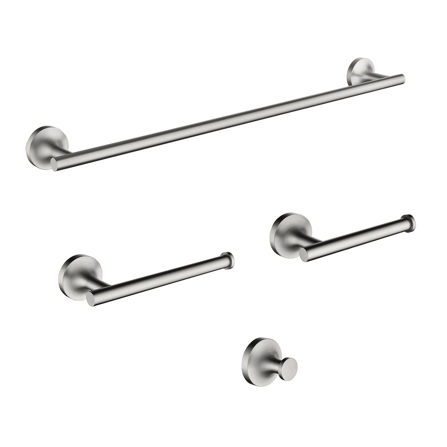 Belles Wall Mounted  Matte Black Bathroom Hardware 4-Piece Set