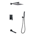 Yozty Wall Mounted 10 In  Shower System with Tub Faucet in Matte Black