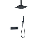 Swerve Ceiling Mounted 10 In Shower System with Handheld Shower in Matte Black
