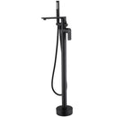 Simmit Dual Handle Freestanding Tub Faucet with Handheld in Matte Black