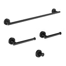 Belles Wall Mounted  Matte Black Bathroom Hardware 4-Piece Set
