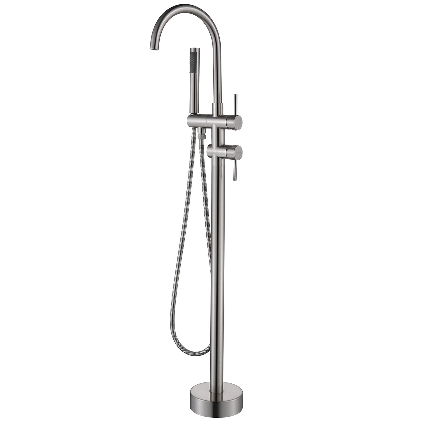 Gnoly Freestanding Gooseneck Tub Faucet with Handheld in Matte Black