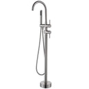 Gnoly Freestanding Gooseneck Tub Faucet with Handheld in Matte Black