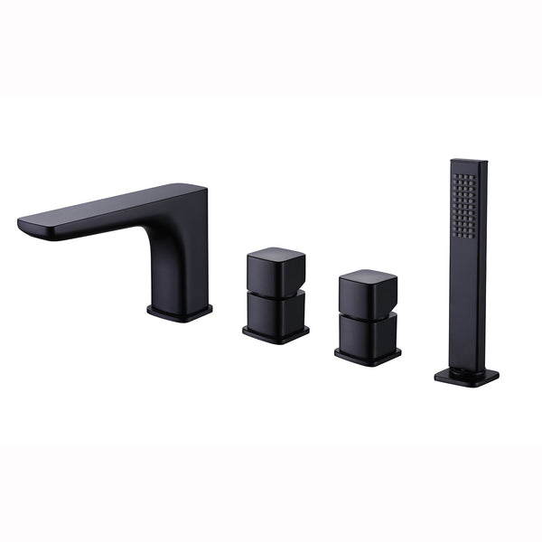 Oronto 2 Knob Handles Deck Mounted Roman Tub Faucet with Hand Shower