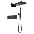Yono Thermostatic Rain & Waterfall Combo Shower System in Matte Black