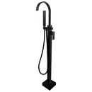 Axen Freestanding Gooseneck Tub Faucet with Handshower in Matte Black