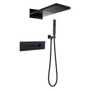 Foni Thermostatic Rainfall & Waterfall Combo Shower System in Matte Black