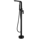 Hetofy 2 Handle Freestanding Tub Faucet with Handshower in Matte Black