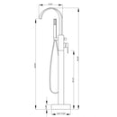 Axen Freestanding Gooseneck Tub Faucet with Handshower in Matte Black