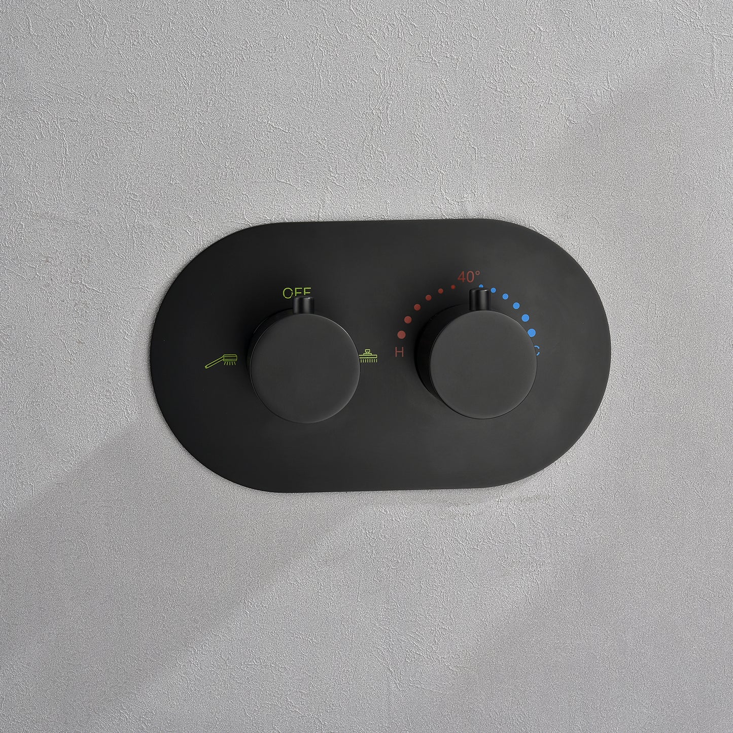 Omni Concealed Thermostatic 8 In Shower System with  Handshower in Matte Black