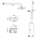 Omni Concealed Thermostatic 8 In Shower System with  Handshower in Matte Black