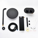 Omni Concealed Thermostatic 8 In Shower System with  Handshower in Matte Black