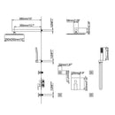 Eocony 10 In Wall Mounted Luxury Pressure Balanced Shower System with 4 Body Jets in Matte Black