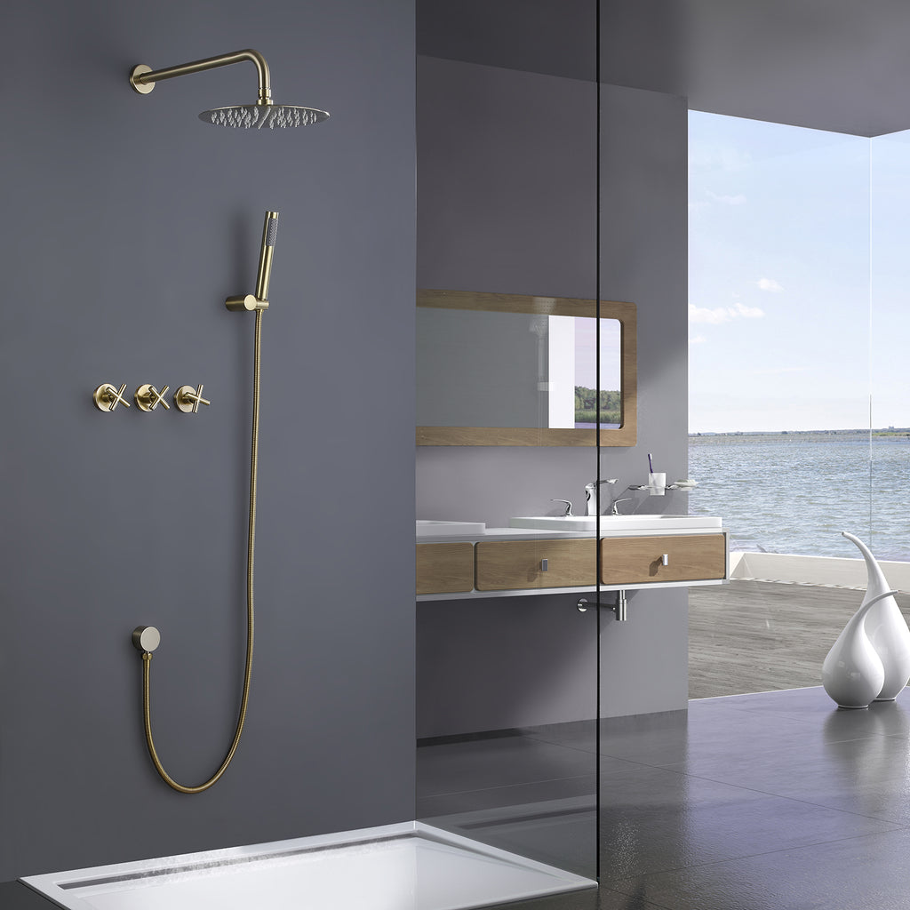 Sosano Wall Mount 10 In Shower System with and Handheld