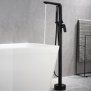 Hetofy 2 Handle Freestanding Tub Faucet with Handshower in Matte Black