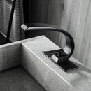 Peetys Deck Mounted Basin Single Handle Matte Black Bathroom Faucet