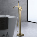 Tozti Freestanding Tub Faucet with Handheld Shower in Brushed Gold
