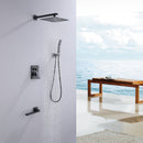 Yozty Wall Mounted 10 In  Shower System with Tub Faucet in Matte Black