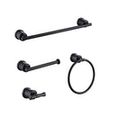 Posca Wall Mounted Matte Black Bathroom Hardware 4-Piece Set
