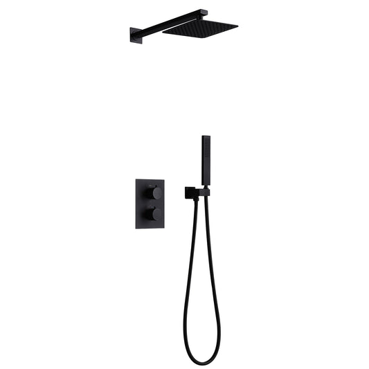Jozz Thermostatic 10 In Shower System Handheldshower in Matte Black