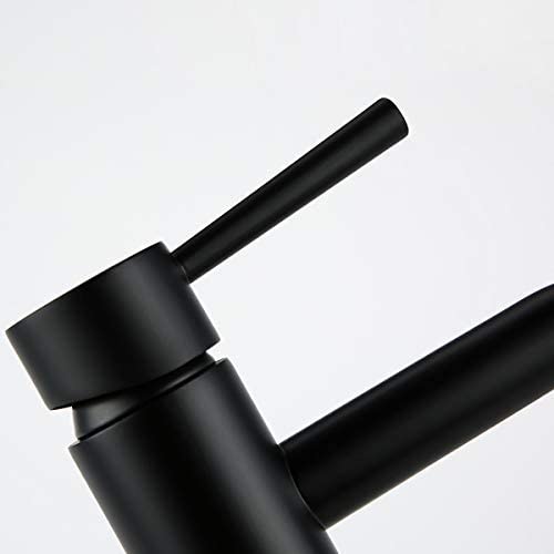 Fline Matte Black One Handle Single Hole Bathroom Faucet