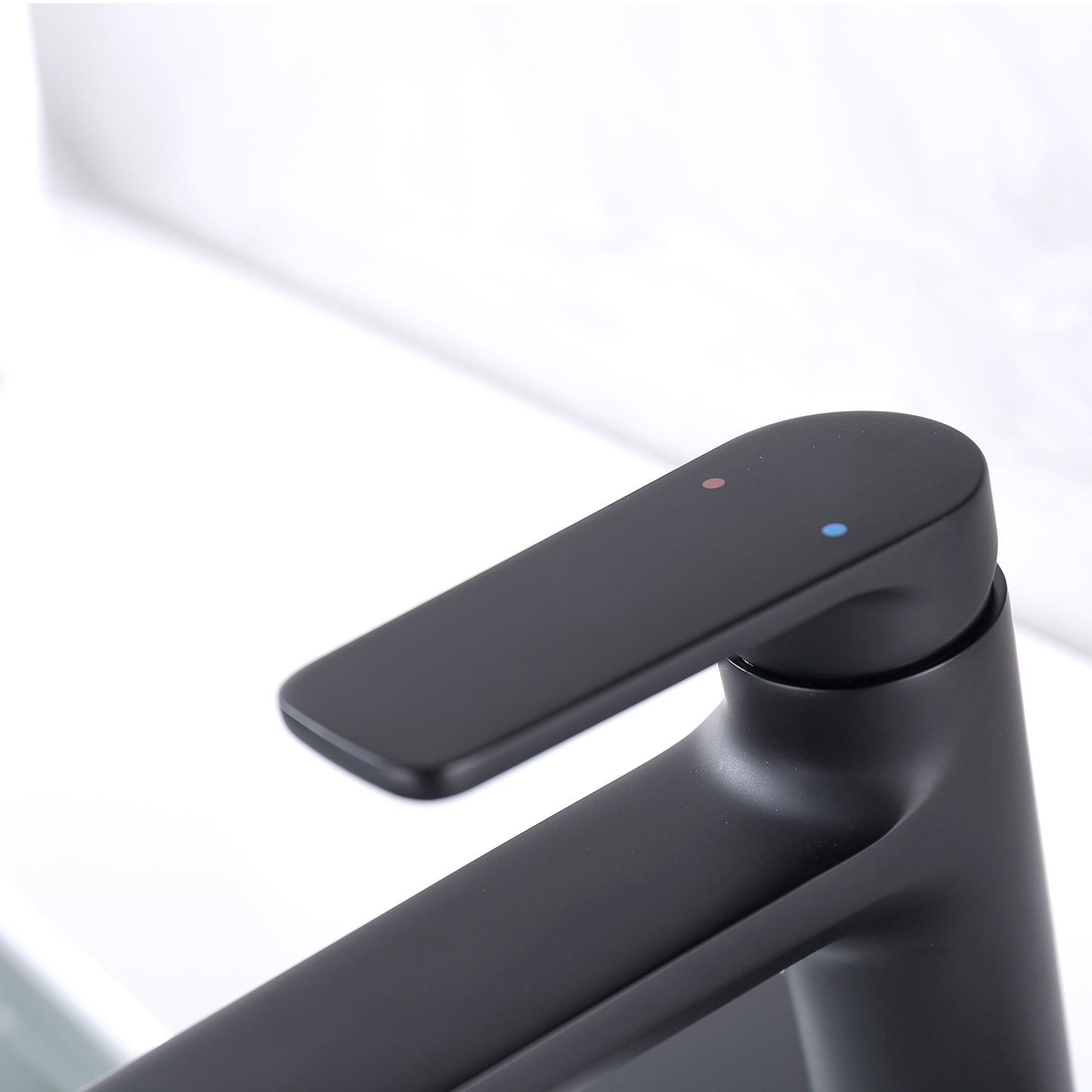 Ouverdot Deck Mounted Bathroom Sink Faucet With Deck Plate in Matte Black