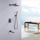 Yozty Wall Mounted 10 In  Shower System with Tub Faucet in Matte Black