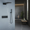 Foni Thermostatic Rainfall & Waterfall Combo Shower System in Matte Black