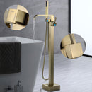 Tozti Freestanding Tub Faucet with Handheld Shower in Brushed Gold