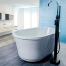 Axen Freestanding Gooseneck Tub Faucet with Handshower in Matte Black