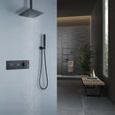 Swerve Ceiling Mounted 10 In Shower System with Handheld Shower in Matte Black
