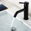 Fline Matte Black One Handle Single Hole Bathroom Faucet