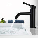 Fline Matte Black One Handle Single Hole Bathroom Faucet