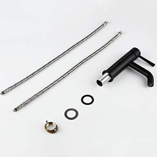 Fline Matte Black One Handle Single Hole Bathroom Faucet
