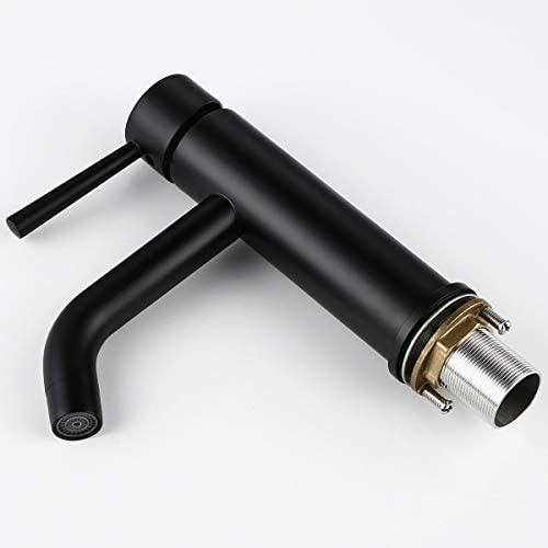Fline Matte Black One Handle Single Hole Bathroom Faucet