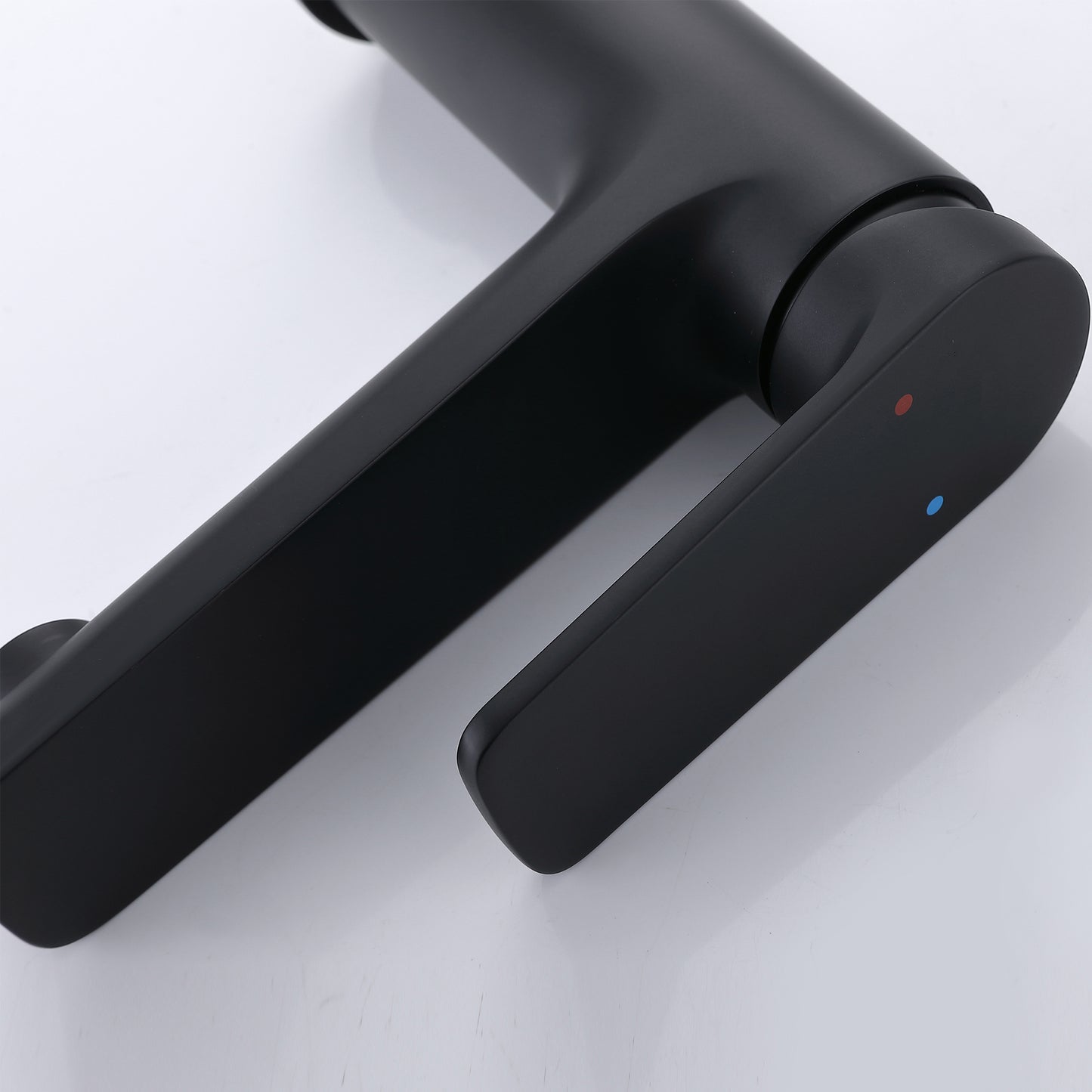 Ouverdot Deck Mounted Bathroom Sink Faucet With Deck Plate in Matte Black