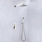 Nulyxo Wall Mounted 10 In Rain Shower with handheld Concealed Valve in Chrome