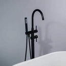 Gnoly Freestanding Gooseneck Tub Faucet with Handheld in Matte Black