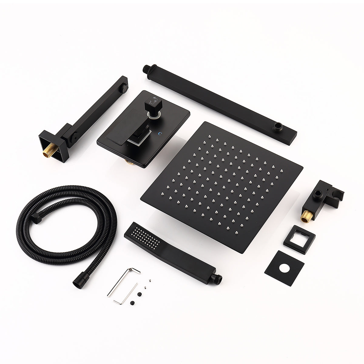 Yozty Wall Mounted 10 In  Shower System with Tub Faucet in Matte Black