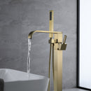 Tozti Freestanding Tub Faucet with Handheld Shower in Brushed Gold