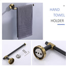 Thyme Black and Gold Modern Bathroom Hardware 4-Piece Set