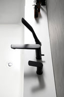 Roniry Roman Tub Filler Widespread Faucet with Handshower in Matte Black