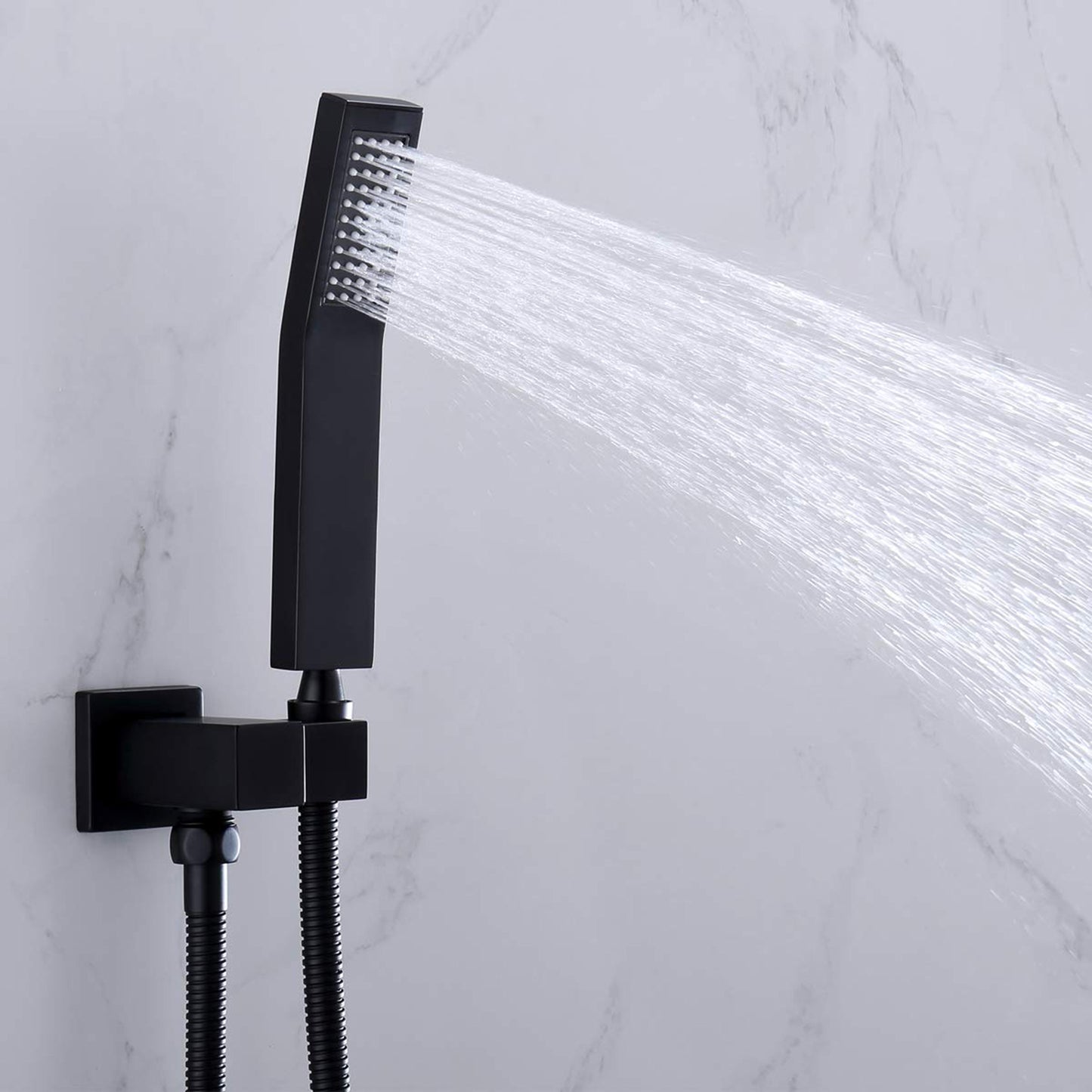 Rozz Wall Mounted 10 In Shower System with Tub Faucet in Matte Black