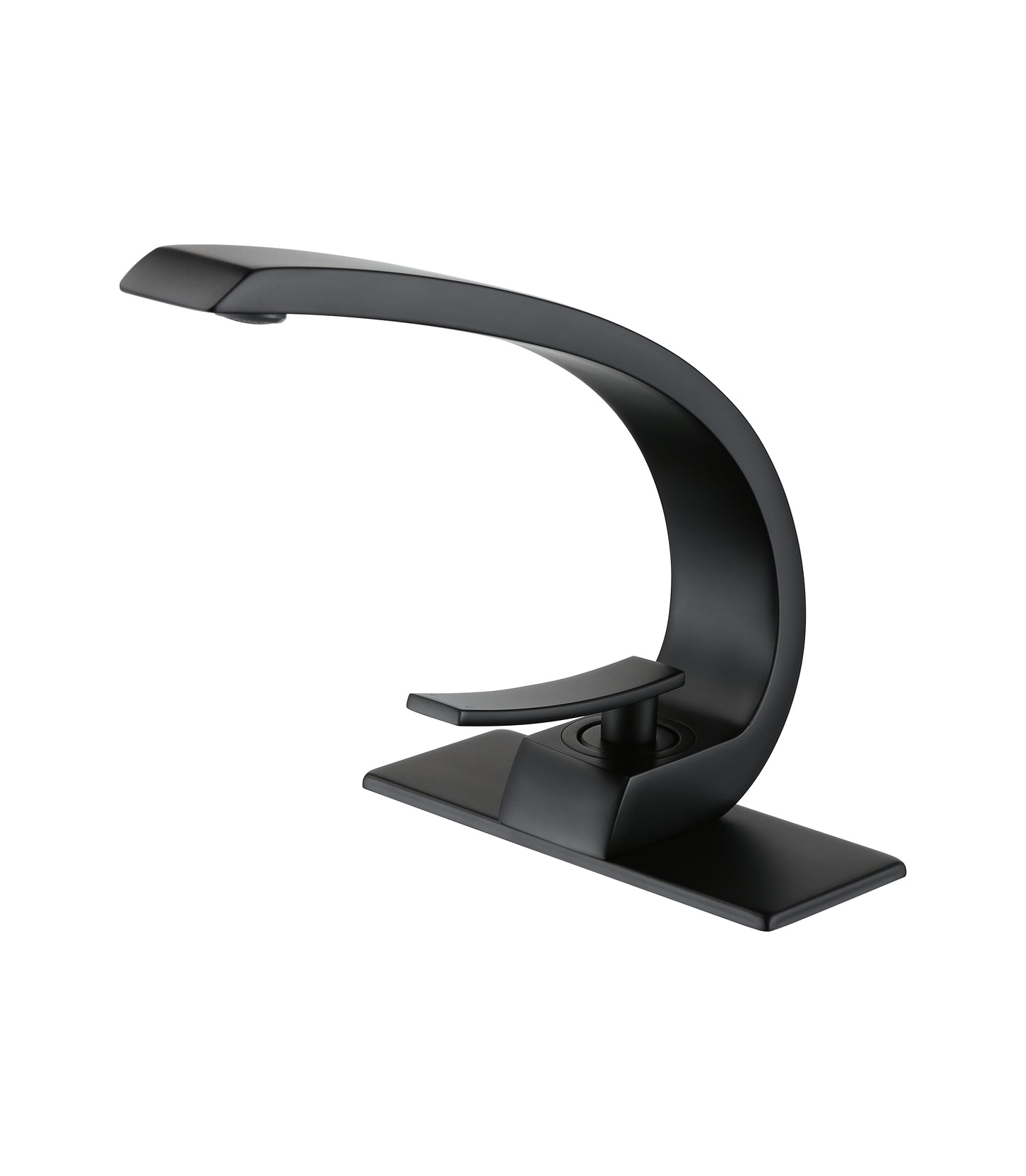 Peetys Deck Mounted Basin Single Handle Matte Black Bathroom Faucet