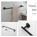 Belles Wall Mounted  Matte Black Bathroom Hardware 4-Piece Set