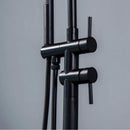Gnoly Freestanding Gooseneck Tub Faucet with Handheld in Matte Black