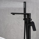 Simmit Dual Handle Freestanding Tub Faucet with Handheld in Matte Black