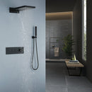 Foni Thermostatic Rainfall & Waterfall Combo Shower System in Matte Black