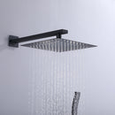 Eocony 10 In Wall Mounted Luxury Pressure Balanced Shower System with 4 Body Jets in Matte Black