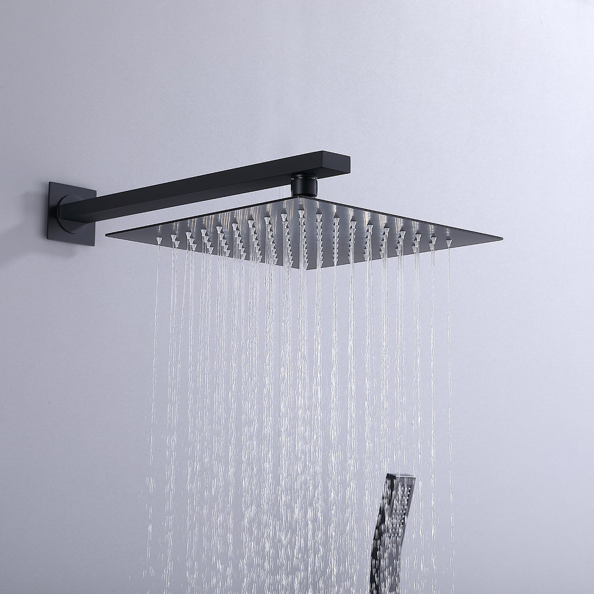 Yozty Wall Mounted 10 In  Shower System with Tub Faucet in Matte Black